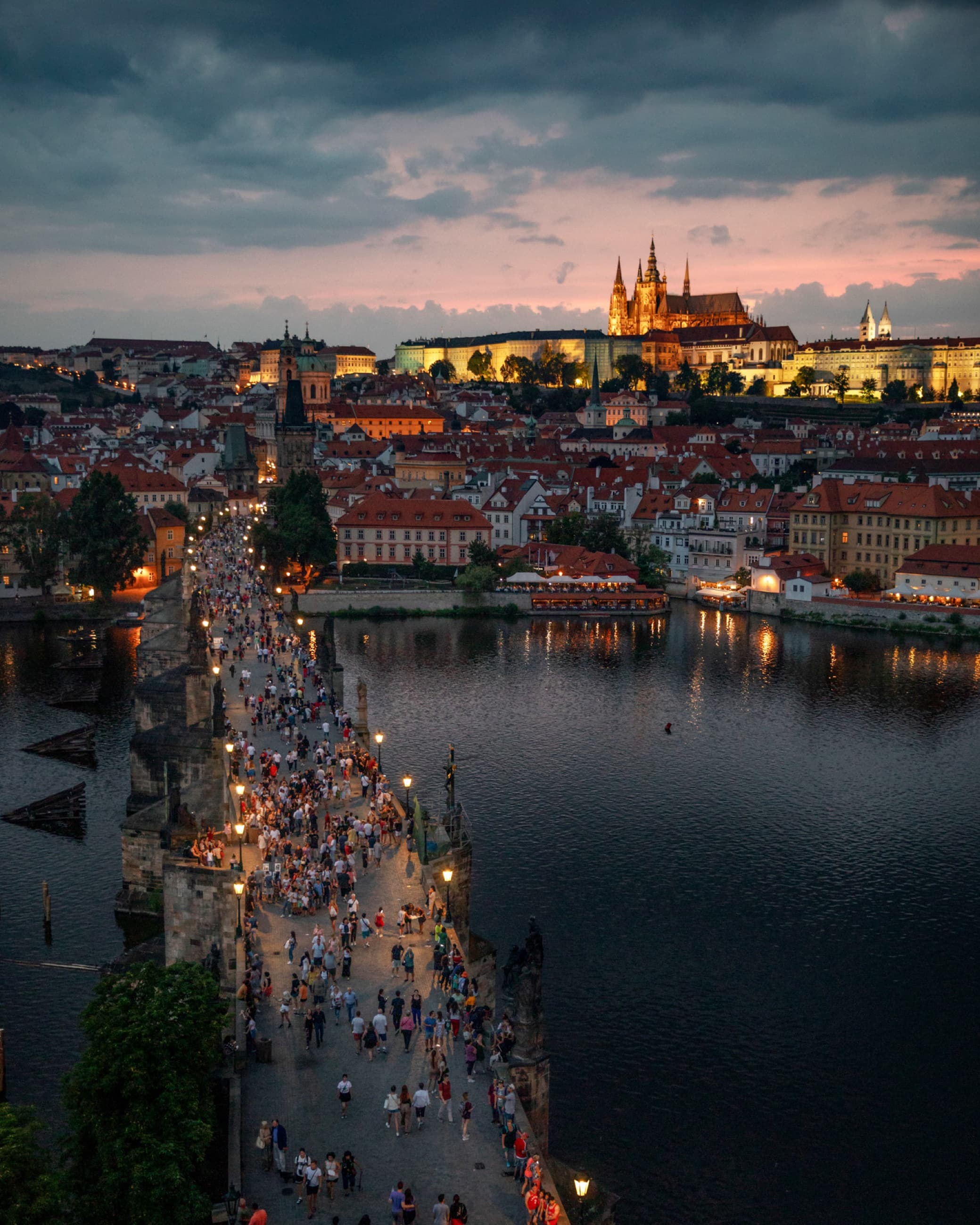 Prague City Sunset